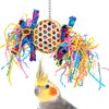 Bonka Bird Toys 1721 Round Basket Bamboo Paper Crinkle Beak Feet Hanging Forage Stuffed Shredding Foraging Pulling Colorful Parrot Parrotlet Finch