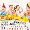 122Pcs Dog Party Favors Gift Set for Kids Dog Birthday Party Supplies Include 12 Dog DIY Face Stickers 12 Dog Bags 12 Keychains 12 Bracelets 50 Stickers for Puppy Party Favors