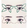 Rebel Tattoos Self-Adhesive Eye Pearls and Face Gems Jewels for Rave Party Festival Makeup, Reusable Multicolor Acrylic Crystal Temporary Tattoo Stickers, Mermaid Face Jewel Eye Stones(Green Floral)