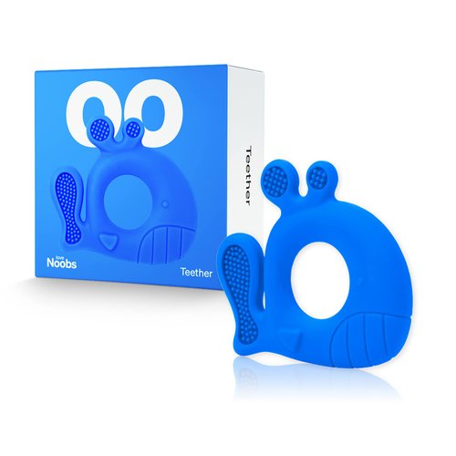 LoveNoobs Baby Teething Toys, BPA Free 100% Food-Grade Silicone Teether, Non-Toxic Teething Toys for Babies 0-6 Months 6-12 Months, Safe Baby Chew Toy with Cotton Pouch, First Easter Gifts for Baby