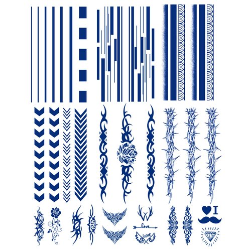PADOUN Barbed Wire Thorn Totem Line Designs & Realistic Cute Temporary Tattoos - 12 Sheets Semi-Permanent Tattoo Stickers, Long-Lasting for 1-2 Weeks - Perfect for Adults & Children