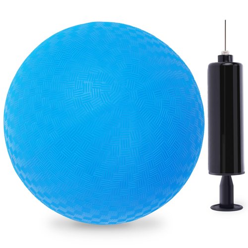 Shindel Playground Ball with Air Pump, 8.5inch Inflatable Dodge Ball Handball Rubber Kickball No Sting Balls for Kids Ball Games Gym Camps Yoga Exercises Indoor Outdoor Blue