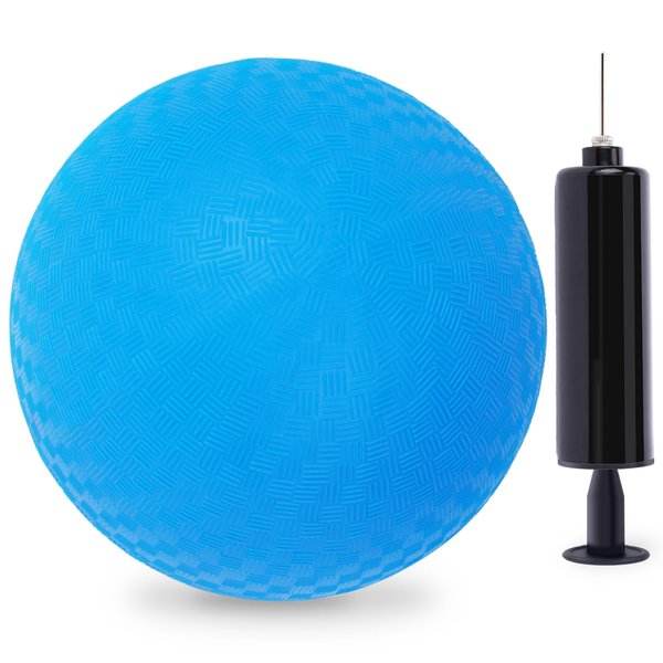 Shindel Playground Ball with Air Pump, 8.5inch Inflatable Dodge Ball Handball Rubber Kickball No Sting Balls for Kids Ball Games Gym Camps Yoga Exercises Indoor Outdoor Blue