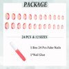 IMSOHOT Oval Press on Nails Short French Fake Nails Glue on Nails Glossy Nude Ombre False Nails with Designs Pink Round Full Cover Acrylic Nails for Women 24Pcs