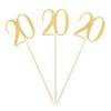 Gold Glitter 20th Birthday Centerpiece Sticks, 12-Pack Number 20 Table Topper Anniversary Party Decorations