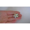 Generic Small mini gold metal ab crystal flower alligator hair claw clip