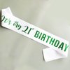 It’s My 21st Birthday Sash,21st Birthday Sash,Glitter Letter 21st Birthday Sash for Girls,Happy 21st Birthday Party Decorations,White and Green