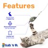 Kats'N Us Rabbit Fur Cat Toy Wand - Furry Mouse with Bell, Interactive Toy Mice for Cats, Cat Entertainment Wand Toy - Grey 2 Inch Mouse