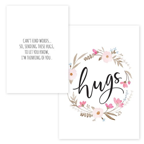 Floral Typography Sympathy Card Pack / 25 Condolences Card Set / 5 Script Designs / 5" x 7" Thinking Of You Greeting Cards/Made In The USA