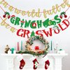 FOZEE Christmas Banner, Christmas Vacation Banner, Pre-strung Christmas Party Decorations, Gold, Red and Green Glitter