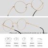 Teumire Blue Light Blocking Glasses for Women Men Round Metal Frame Clear Lens Computer Eyeglasses 50MM (Gold Frame)