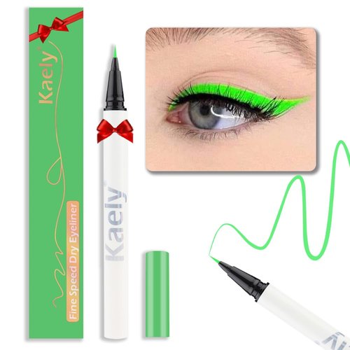 Kaely Light Green Liquid Eyeliner,Waterproof Smudge Proof Eyeliner Pencil,Matte Colored Eyeliner,Cat Eye Liner Pen Makeup,delineadores de colores para ojos,05