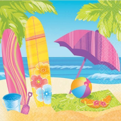 Surfs Up Beverage Napkins 16ct