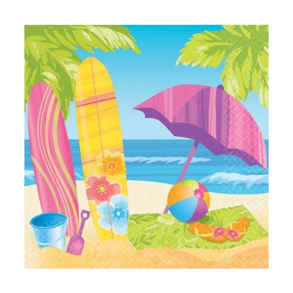 Surfs Up Beverage Napkins 16ct