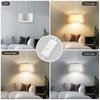 Plug in Pendant Light, 15FT White Cord Hanging Lights with Plug in Cord, Hanging Light with On/Off Switch, Double Linen Shade Fabric Design, Pendant Llight Fixture for Bedroom Living Room Restaurant