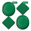 Emerald Green Paper Dinner Plates and Lunch Napkins - Solid Green Party Supplies for St. Patrick's, Mardi Gras, and Spring Parties (Serves 16)