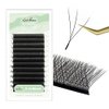 NATUHANA W Shaped Clover Eyelashes Extension 3D Premade Fans 0.07mm D Curl 8-14 Mixed Tray Volume Lash Cluster W Lashes Supplies Automatic Blooming Flower Lash Extensions (3D black ; 0.07 D-8-14 MIX)