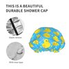 Yellow Rubber Ducks Shower Cap For Women Adjustable Double Waterproof Layers Bathing Shower Hat Hair Protection Reusable Ladies Spa Salon Shower Hat