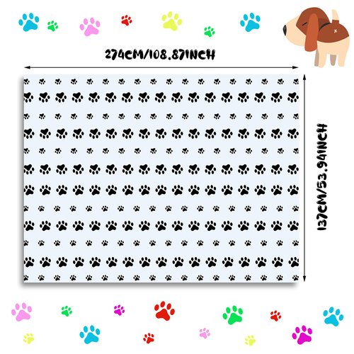 Tatuo 2 Pieces Puppy Paw Print Plastic Tablecloth Disposable Table Cover Puppy Themed Birthday Party Decorations for Dog Party Supplies (Black,108 x 54 Inch)