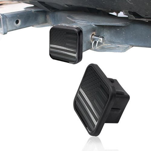 ZBGUN 2 Inch American Flag Trailer Hitch Cover Tow Hitch Covers Plug Cap Rubber Fits，for Toyota Jeep Chevrolet Ford Nissan Dodge Ram Porsche Range Rover Honda Ridgeline 2 Inch Hitch Receivers (Black)