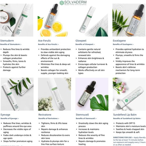 SOLVADERM Skin Care Set (8 Piece) Travel Size Beauty Essential Treatments for your Eyes, Face, Neck & Chest | Anti-Wrinkle, Anti-Aging & Skin-Rejuvenating Benefits