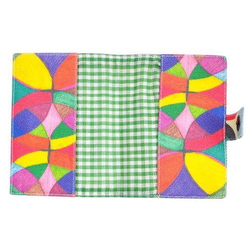 Colorful Circle Pattern Printed Canvas Passport Holder Cover Case WAS_11