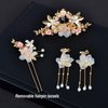 Alloy Hair Sticks Pins Long Tassel Hanfu Chinese Hair Comb/Earrings Set, female, Traditional Classical (Style B)
