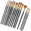 Acrylic Paint Brushes Set 15 Pieces, Nylon Bristle Paintbrushes for Acrylic Painting, Oil and Watercolor Brushes for Body Face Rock Canvas Miniatures, Arts Crafts and Painting Supplies Gifts Artists