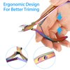 Mudder 3 Packs Cuticle Nippers Cuticle Cutter Stainless Steel Professional Nail Cuticle Trimmer Pointed Blade Cuticle Remover Scissors Pedicure Manicure Tool for Fingernails and Toenails (Rainbow)