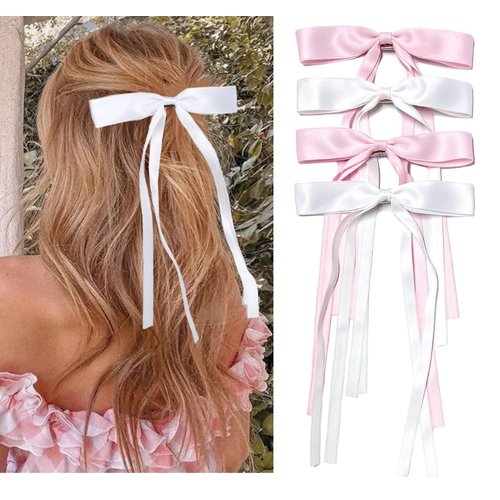 Hair Bows for Women Pink Coquette Bow Girls Hair Clips Cute Hair Accessories for Women Short Hair...
