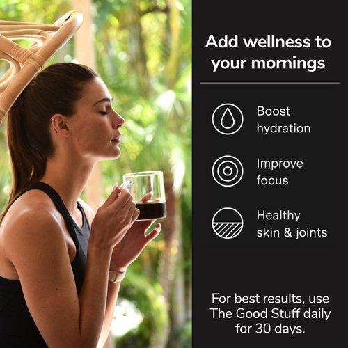 For Wellness The Good Stuff Performance Coffee Supplement- Non-Dairy Coffee Creamer Powder w/Collagen, MCT, L-Theanine & Cinnamon - Healthy Coffee Add-in for Energy & Focus