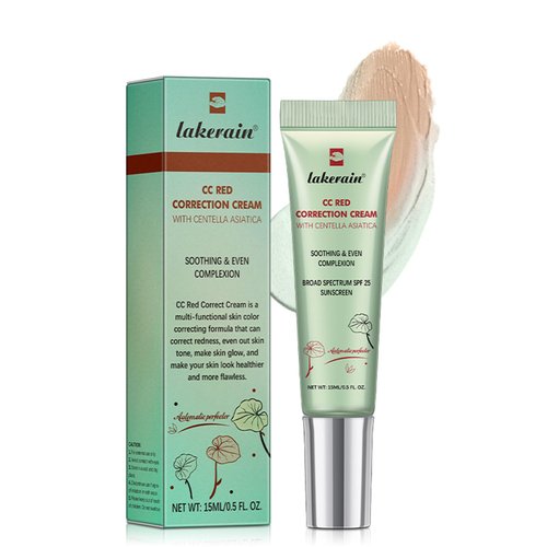 CC Cream, Color Corrector with Centella Asiatica & Hyaluronic Acid - Plump, Softer & Hydrated Skin (Green, 0.5 FL.OZ)