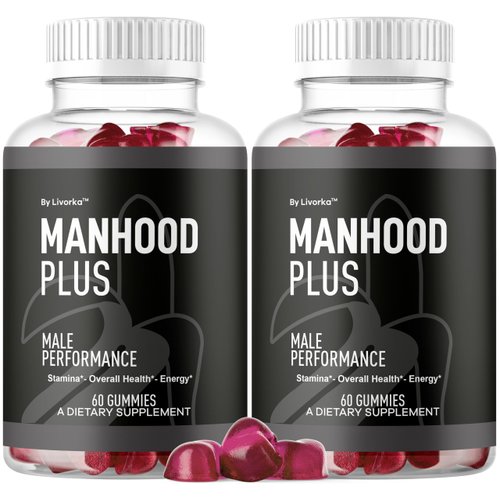 LIVORKA (2 Pack) Manhood Plus - Manhood Plus Gummies for Men, Manhood Plus 1050mg Gummy, 120 Gummies for 2 Months