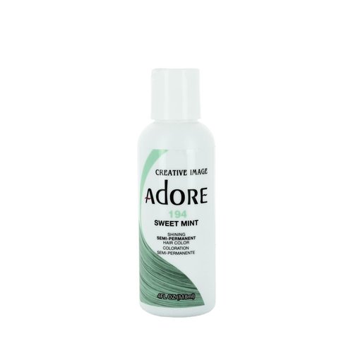 Adore Semi Permanent Hair Color - Vegan and Cruelty-Free Green Hair Dye - 4 Fl Oz - 194 Sweet Mint (Pack of 1)