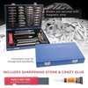 TCP Global® Deluxe Cutting Knife SET with Case Similar to Exacto - 56 Piece Precision Hobby Knife Set
