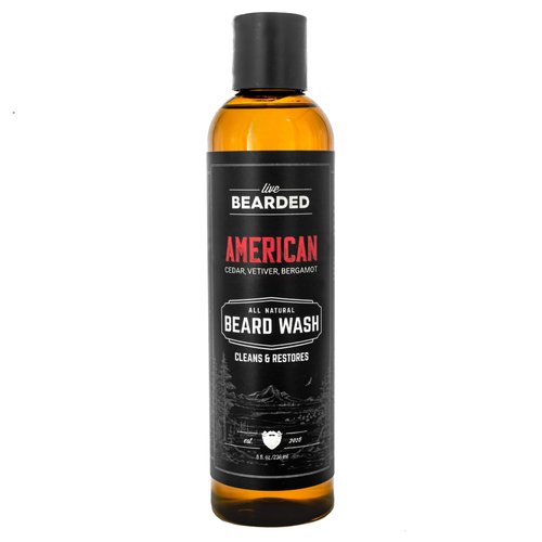 Live Bearded: Beard Wash - American - Beard and Face Wash - 8 fl. oz. - Water-Based Formula with ...