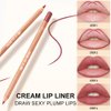 KIMIEYE Cream Lip Liner Set, 12 Colors Matte Finish Series Lip Liners Pen Kit for Women, Long Lasting Waterproof Smooth High Pigmented Lip Pencil for Daily Makeup (Set B)