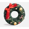 Christmas Wreath Dog Toy Premium Plush w/Squeaker & Crinkle
