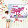 T-Antrix Pin The Tail on The Dinosaur Game -Dinosaur Party Games for Kids Girls with 21'' x 28'' Poster, Reusable Pink Tails Party Supplies for Kids Girls Birthday Party Favor Sets