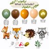 Woodland Animals Balloon Garland Arch Kit, 148pcs Woodland Themed Sage Green Brown Balloons Forest Animal Baby Shower Neutral Gender Reveal Party Supplies Oh Baby Jungle Decorations