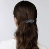 Arvintas 2 Pack Hair Clips, Ink-Blue Vintage Rhinestone Hair Clips Sparkly Crystal Clips Flower Small Hair Barrettes, Fancy Wedding Hair Accessories for Women Girls Bridal