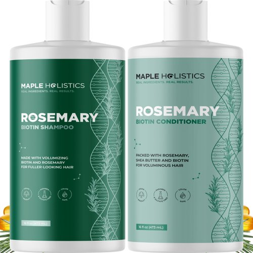 Biotin Rosemary Shampoo and Conditioner Set - Vegan Sulfate Free Biotin Shampoo and Conditioner Set Hair Growth Complex with Volumizing Rosemary Essential Oil for Fine Weak & Dull Hair