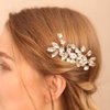 Jumwrit Wedding Hair Comb for Brides Rhinestone Hair Comb Hair Accessories Handmade Bridal Headpiece for Women and Girls（Silver）