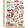 Merry Christmas Holiday Sayings Greetings Temporary Tattoo Water Resistant Fake Body Art Set Collection - Color (One Sheet)
