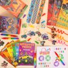 Miucat Monster Truck Party Favors Serve 12, Machine Jam Birthday Supplies include Slap Bracelet Coloring Books with Stacking Crayons Drinking Straws Keychain Stickers Gift Bags for Kids 122Pcs