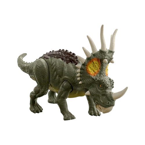 Jurassic World Fierce Force Styracosaurus Camp Cretaceous Authentic Dinosaur Strike Motion Action Figure, Movable Joints, Gift 3 Years & Older
