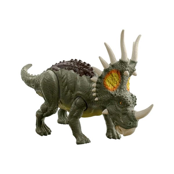 Jurassic World Fierce Force Styracosaurus Camp Cretaceous Authentic Dinosaur Strike Motion Action Figure, Movable Joints, Gift 3 Years & Older