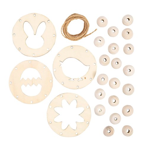 Easter Wooden Bead Craft Kit, Makes 3
