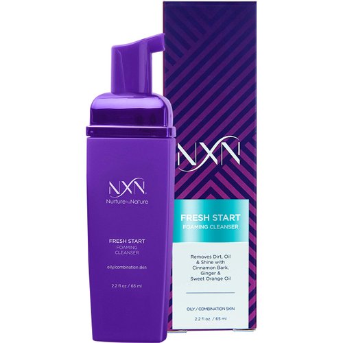 NXN Foaming Facial Cleanser & Makeup Remover for Oily/Combination Skin - Face Wash with Cacay Oil, Cinnamon Bark & Ginger - 2.2oz