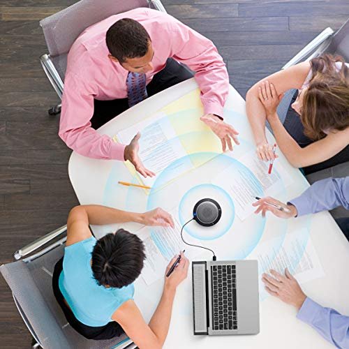 KAYSUDA USB Speaker Phone 360° Omnidirectional Microphone Portable Conference Speakerphone Echo Cancellation for Skype Business of Microsoft Lync, VoIP Calls, Webinar, Phone, Call Center, Recording